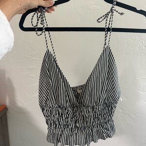 Striped Navy and White Women's Top